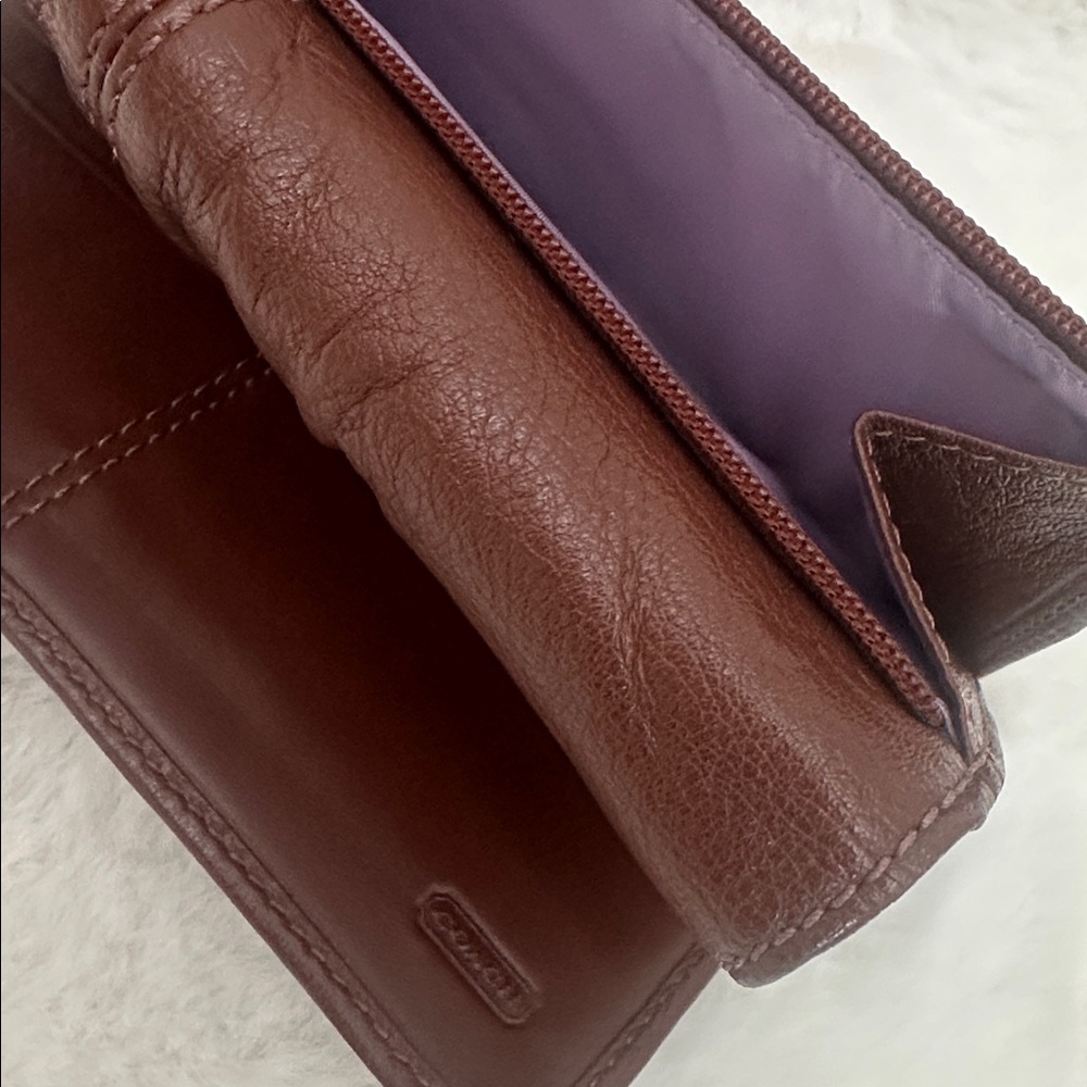Coach Soho Brown Leather Tri Fold Vintage Wallet - Picture 8 of 13